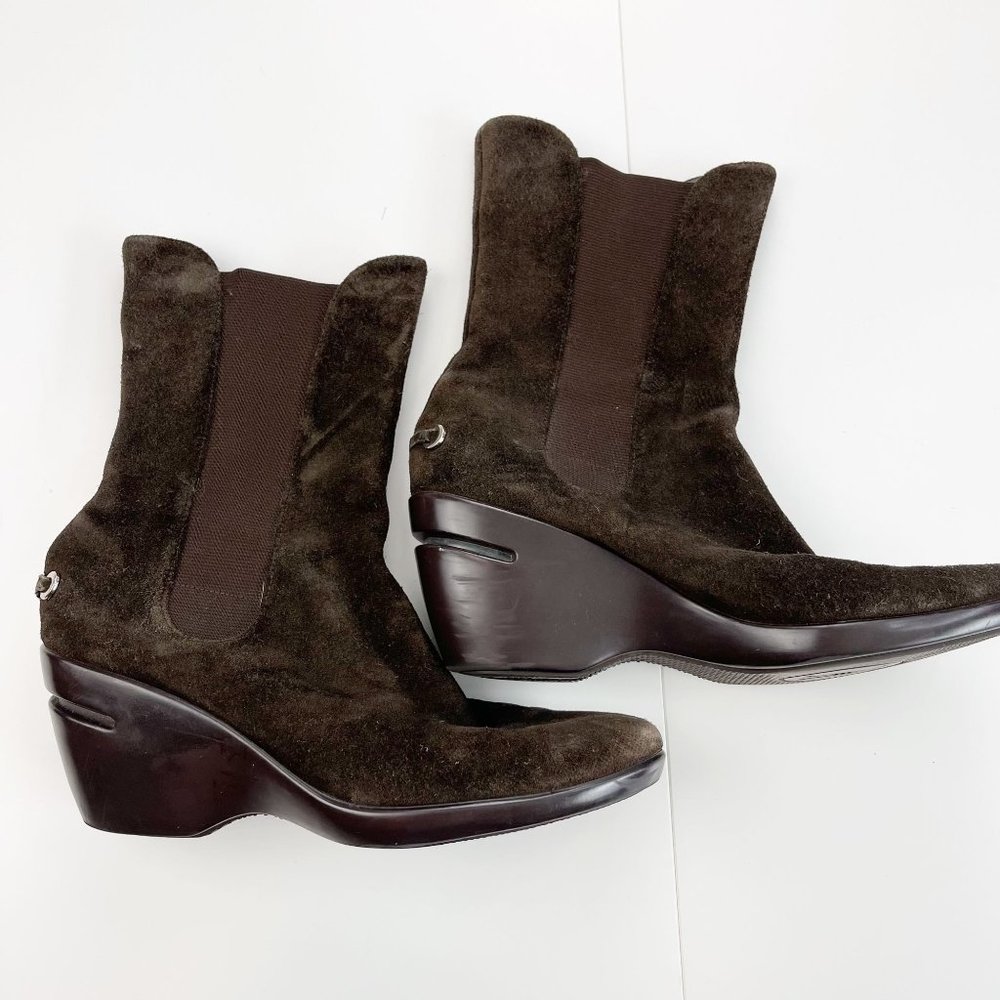 Cole Haan Nike Air Brown Suede Chelsea Ankle Boots Size 8B - Picture 2 of 14